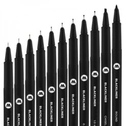 MOLOTOW BLACKLINER WALLET COMPLETE SET 11PCS -Optimal Modèles Magasin feutre tecnhnique fin molotow blackliner 02