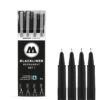 MOLOTOW BLACKLINER ETUI SET 1 4PCS -Optimal Modèles Magasin feutres fins noirs molotow blackliner set 1 2
