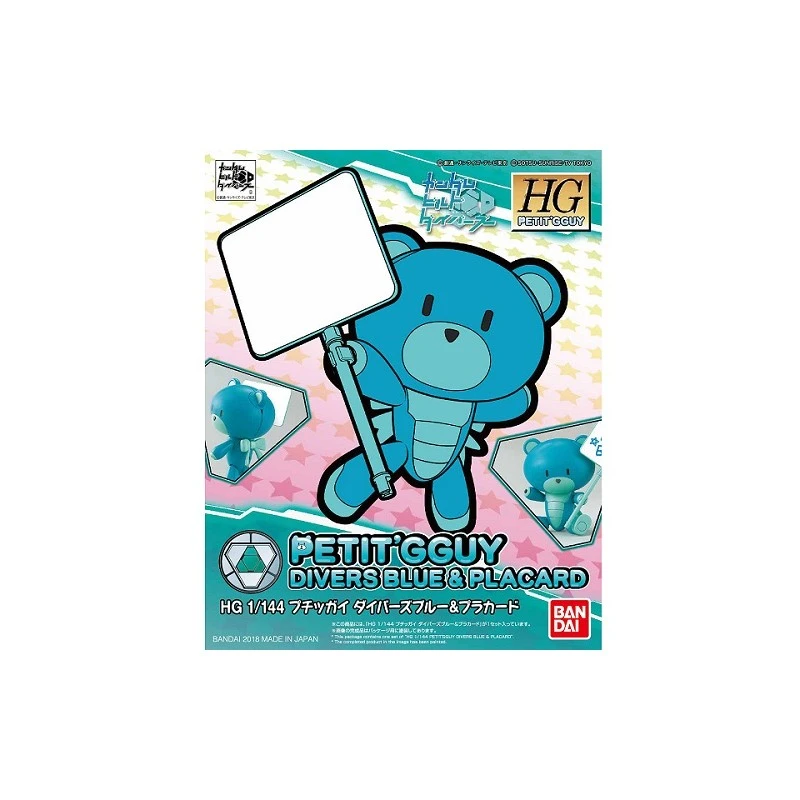 BANDAI GUN81117 GUNPLA HG 1/144 PTIT GUY BLUE PLACARD 3 BANDAI GUN81117 GUNPLA HG 1/144 PTIT GUY BLUE PLACARD